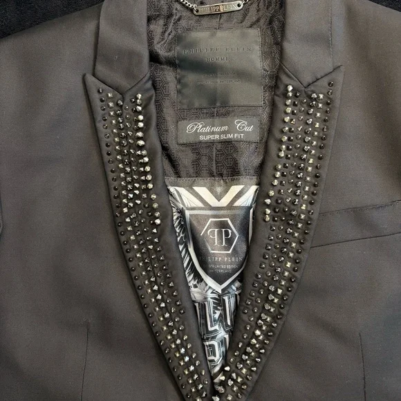 Philipp Plein Black Studded Blazer
